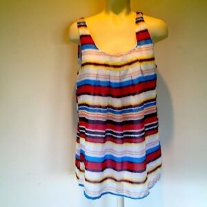 Casual Freedom striped two layer lined soft top Large